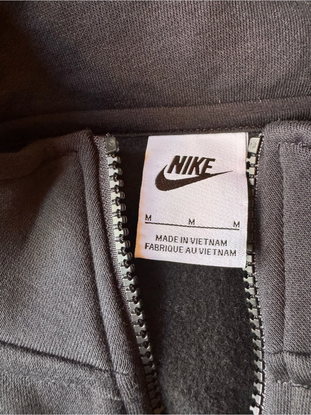 Nike Men’s Black Half-Zip Sweater with White Logo size medium